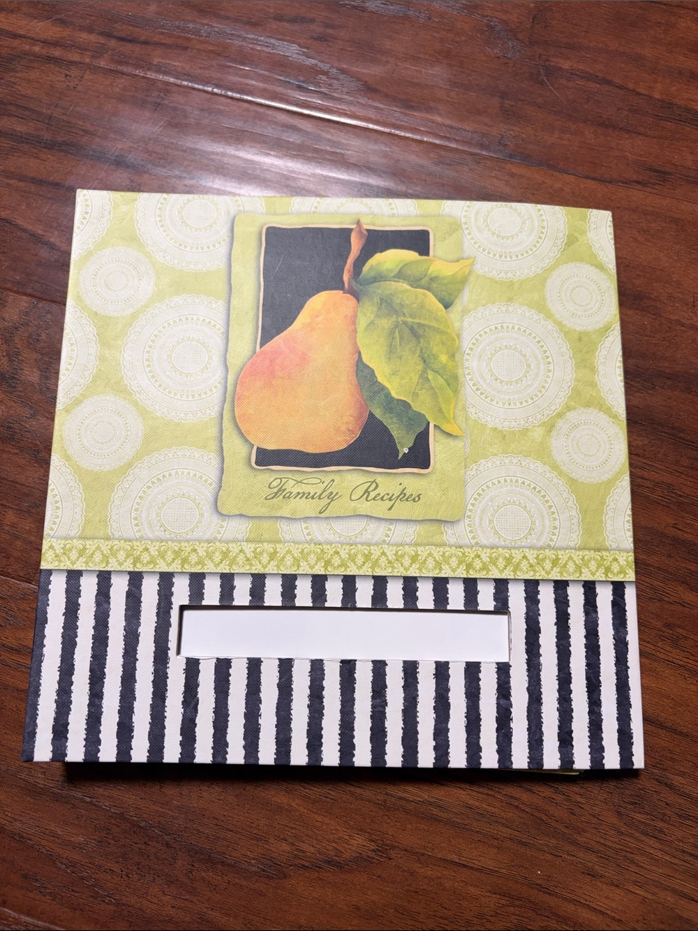 Pear-Themed Recipe Blank Cookbook Booklet - Green, Yellow, Black